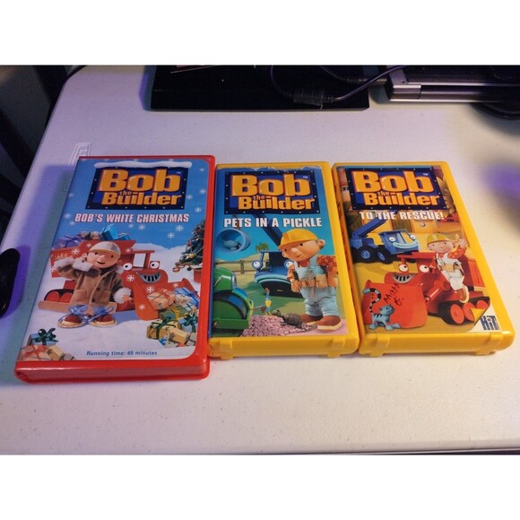 Bob The Builder VHS Lot of 3 - Bob's White Christmas, To The Rescue - Picture 1 of 7
